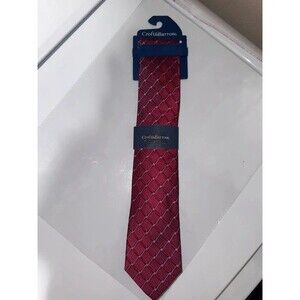 Croft & Barrow Men’s Burgundy Red Geometric Diamond Necktie